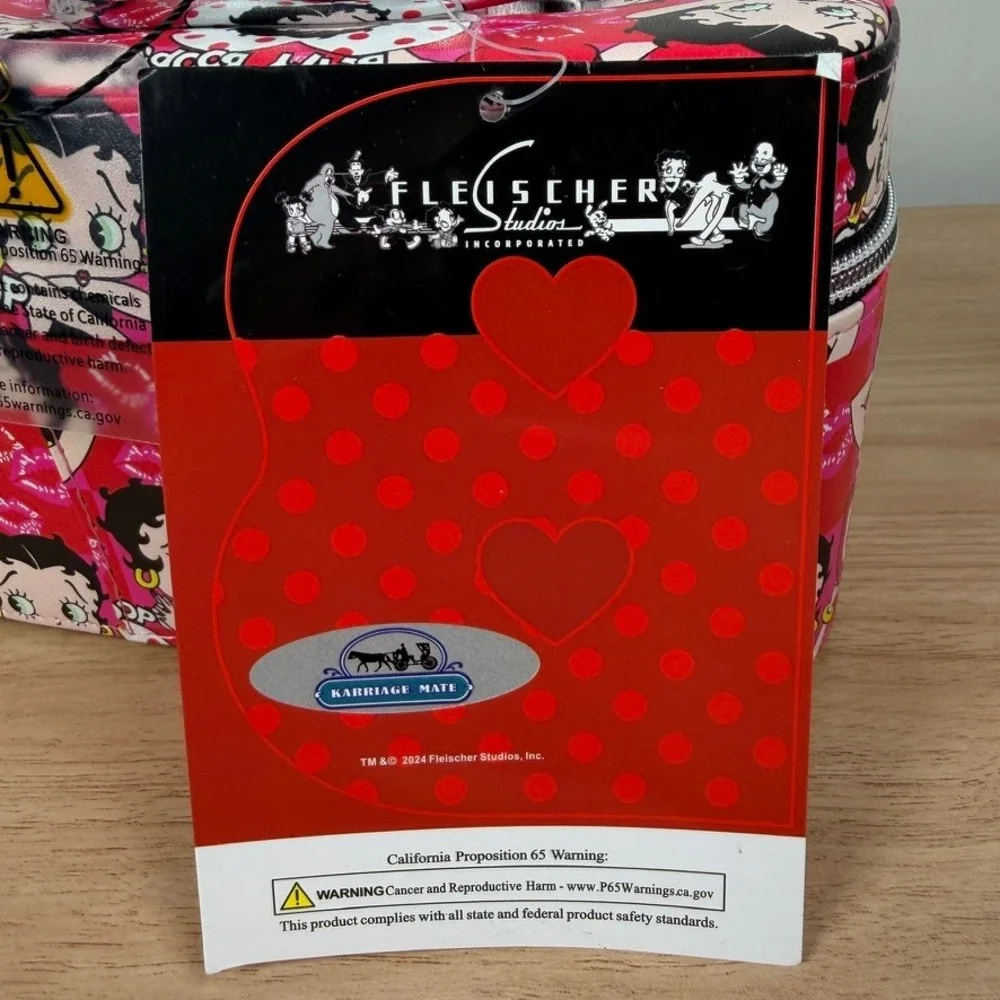 Betty Boop Makeup Bag Train Case Lips Hearts Red BP3817789AH Travel Vacation NEW